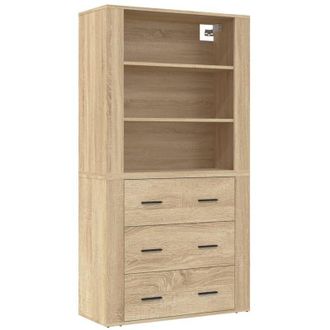vidaXL Vidaxl - Aparador Alto Madera Contrachapada Color Roble