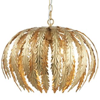 Loops 3 Light Ceiling Pendant FLORAL GOLD Shade Hanging Feature Lamp Bulb Chain Rose