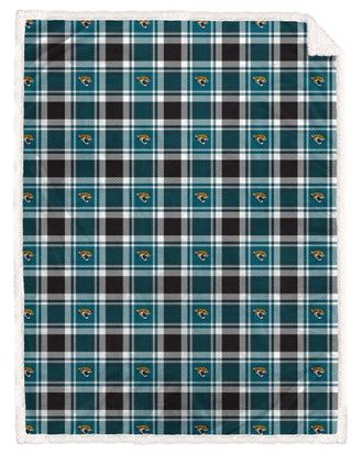 Pegasus Sports Jacksonville Jaguars Nfl Team Plaid Sherpa Oversized Blanket