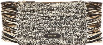 Poolside Tropical Fringe Raffia Clutch