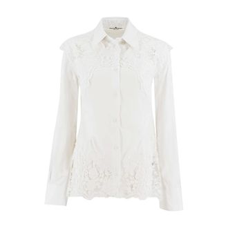 Ermanno Scervino Shirts, female, White, Size: XS Slim-Fit Cotton Poplin Shirt