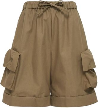 Simone Rocha flap-pocket drawstring shorts - men - Fabric - S - Brown