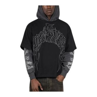 Pleasures Hoodies & sweatvesten, Heren, Zwart, XL, Katoen, Dragon Layered Hoodie