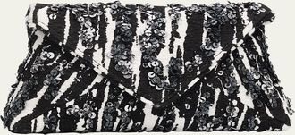 Dries Van Noten Small Sequin Zebra Jacquard Clutch Bag