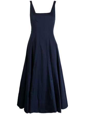 Staud Flared midii-jurk - Blauw