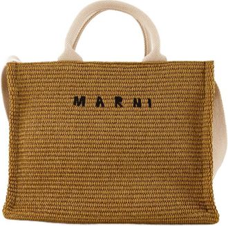 Marni Bolso Shopper Cesta Peque&ntilde;o Marni Piel Siena/Natural