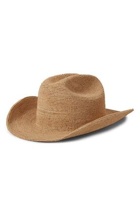 Brixton Odessa Packable Straw Cowboy Hat in Tan at Nordstrom, Size X-Small