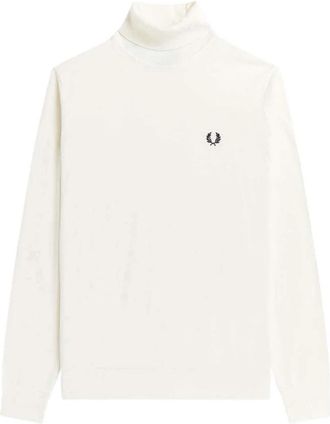 Fred Perry Roll Neck Knit - Heren - Coltruien - Wit - XL - Katoen - Truien & Vesten