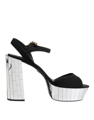 Dolce & Gabbana Black Crystal Ankle Strap Keira Sandal Womens Shoes