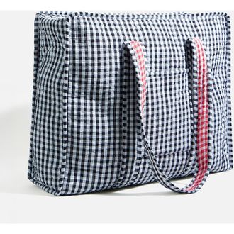 Yumi Gingham Quilted Zip Bag in Black at Nordstrom