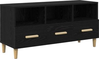 vidaXL Mueble De Tv Con Caj&oacute;n Roble Negro 102 X 35,5 X 50 Cm Vidaxl