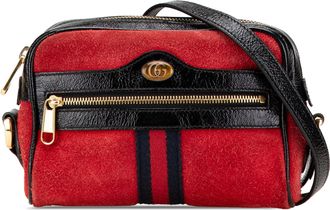 Gucci Pre-owned Womens Gg Marmont Crossbody - Red Leather - One Size
