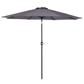 OUTSUNNY Sombrilla de jard&iacute;n 295x295x250 cm gris oscuro