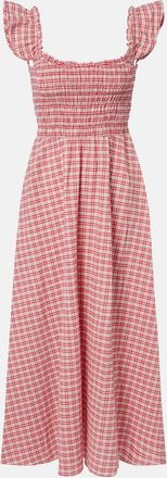 Faithfull The Brand Eudora checked cotton midi dress