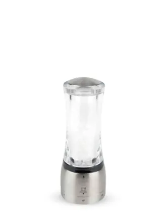 Peugeot Daman Acrylic Salt Mill, 8 In Clear/silver