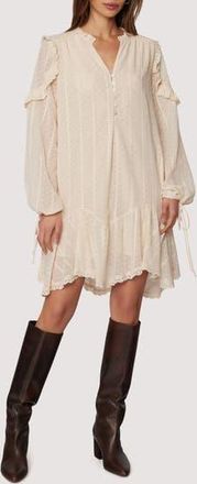 Lost + Wander Poetry in Bloom Embroidered Long Sleeve Trapeze Minidress in Cream at Nordstrom Rack, Size X-Small