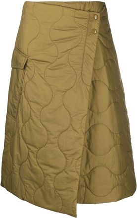 Woolrich quilted wrap skirt - women - Polyamide/Polyester - S - Green