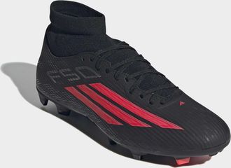 adidas Fussballschuh ADIDAS PERFORMANCE F50 LEAGUE MID CUT FIRM GROUND / MULTI GROUND, Gr. 42,5, core schwarz, lucid rot, core schwarz, Synthetik, Textil, Sc