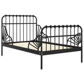Berkfield Home Extendable Bed Frame Black Metal 80x130/200 cm