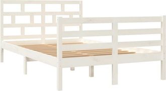 vidaXL Vidaxl - 3101279 Bed Frame without Mattress White Solid Wood 120x200 cm (810426+814185)