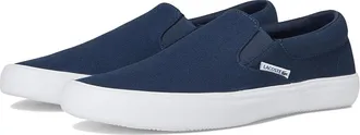 Lacoste Slip-On Base Sneakers Mens Shoes Navy/White : 11.5 D - Medium, Canvas