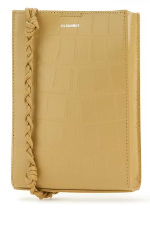 Jil Sander Womens Beige Leather Small Tangle Shoulder Bag 258 Borse A Tracolla