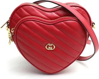 Gucci Pre-owned Leather crossbody-bags - Dames - Vintage Schoudertas - Rood - ONE Size - Leer - Vintage