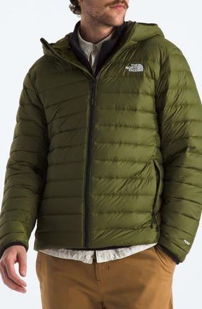 The North Face Classic 700 Fill Power Down Hooded Jacket in Woodland Green at Nordstrom, Size Xxx-Large