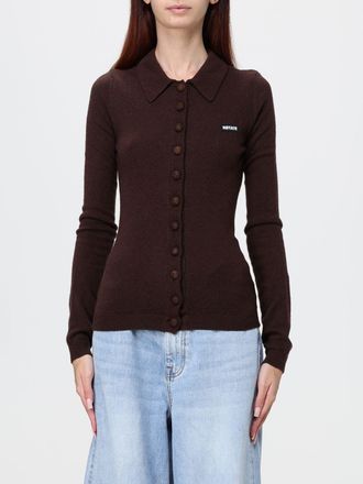 Rotate Polo slim fit in maglia di lana e cashmere con maniche lunghe e logo