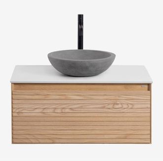 Sklum Sklum - Conjunto De Mueble De Ba&ntilde;o En Madera De Fresno Tedrik