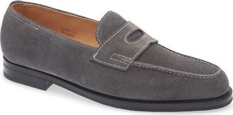 John Lobb Lopez Penny Loafer in Carbon at Nordstrom, Size 9.5Us
