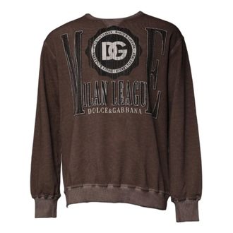 Dolce & Gabbana Sweatshirts, male, Brown, Size: M Pullover Sweater