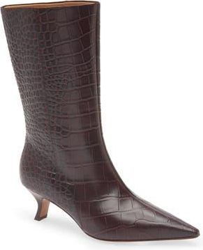 Rag & Bone Mott Pointed Toe Boot in Bordeaux Croc at Nordstrom Rack, Size 6.5Us / 36.5Eu