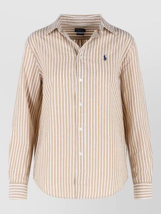 Polo Ralph Lauren classics cotton linen striped long sleeve shirt