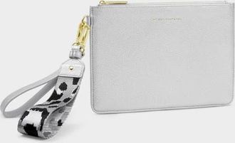 Katie Loxton Hallie Wristlet Pouch in Silver at Nordstrom