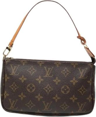Louis Vuitton Pre-owned Pochette Accessoires - Dames - Vintage Schoudertas - Bruin - ONE Size - Leer - Vintage