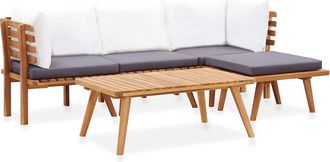 vidaXL Vidaxl - Juego De Muebles De Jard&iacute;n 5 Pzas Madera Maciza De Acacia