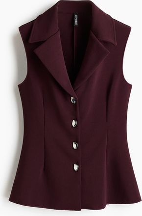 H&M Jersey Waistcoat in Burgundy at Nordstrom, Size X-Small