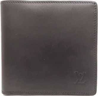 Louis Vuitton Noir Leather Wallet (Bi-Fold) (Pre-Owned)
