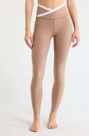Beyond Yoga Spacedye Outlines High Waist Midi Leggings in Desert Sand/Cloud White at Nordstrom Rack, Size X-Large