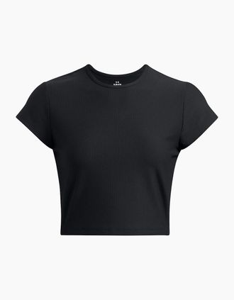 Under Armour Womens Meridian Rib Baby T-Shirt - Black - Size: 14