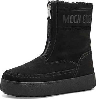 Moon Boot Ltrack Lara Womens Shoes Black : EU 40 (US Womens 8.5) B - Medium, Leather/Suede
