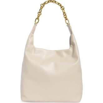 BCBGeneration Chain Faux Leather Hobo in Almond at Nordstrom Rack