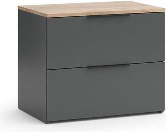 Vicco Aparador Wido, Antracita, 60 X 50 Cm Con 2 Cajones