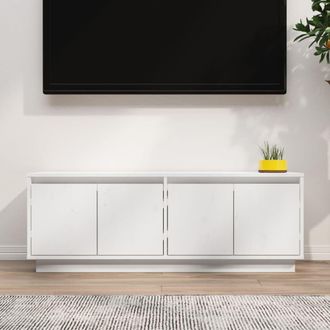 Berkfield Home TV Cabinet White 110x34x40 cm Solid Wood Pine | Size: 110 x 34 x 40 cm