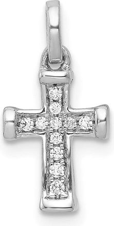 Diamond2Deal 10K Gold Small 1/20ct. Diamond Latin Cross Pendant