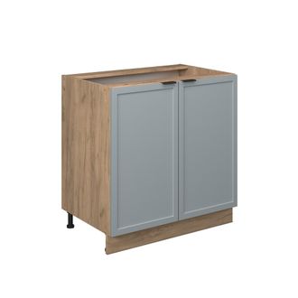 Vicco Armario Bajo Para Fregadero Fame-line, Azul Claro-gris, 80 Cm Con Estante, Sin Encimera Vicco