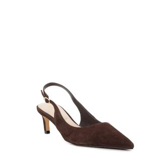 Dune London Womens Ladies Celinna - Pointed Toe Kitten Heel Court Shoes - Brown Patent Leather - Size UK 5