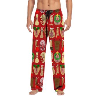 Generic Christmas Pants For Men Drawstring Lounge Pajamas In Soft Cotton Ideal Loungewear For Holiday Relaxation