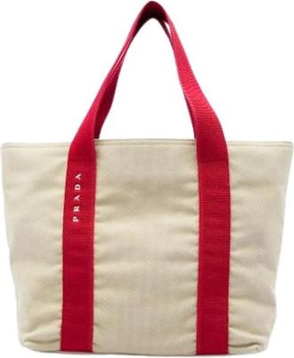 Prada Pre-owned Canvas prada-bags - Dames - Vintage Shopper - Beige - ONE Size - Vintage